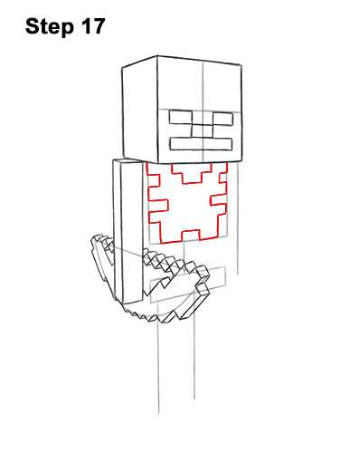 Draw Minecraft Skeleton 17 How to Draw Minecraft Skeleton Bow 17
