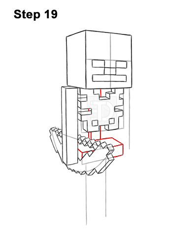 Draw Minecraft Skeleton 19 How to Draw Minecraft Skeleton Bow 19