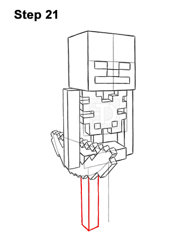 Draw Minecraft Skeleton 21 How to Draw Minecraft Skeleton Bow 21