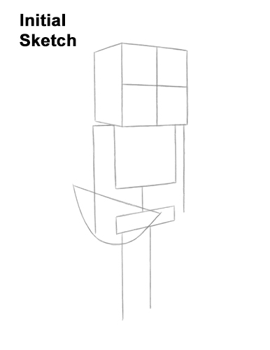 Draw Minecraft Skeleton Guidelines How to Draw Minecraft Skeleton Bow Guides Lines