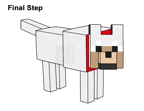 How to Draw a Wolf / Dog from Minecraft Step-by-Step Pictures