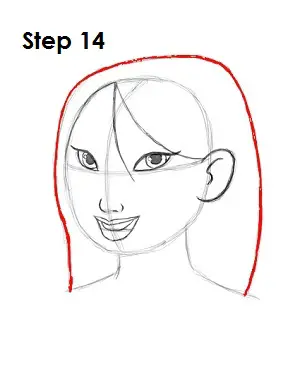  Draw Mulan Step 14