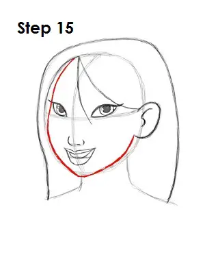  Draw Mulan Step 15