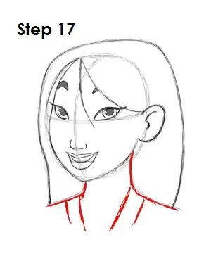  Draw Mulan Step 17