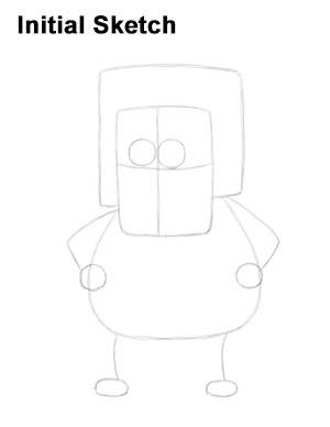 Muscle Man Drawing Initial Sketch Draw Muscle Man Regular Show Initial Sketch