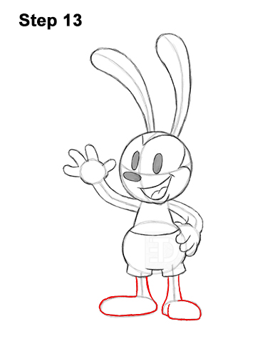 Draw Oswald the Lucky Rabbit 13 How to Draw Oswald the Lucky Rabbit Disney 13