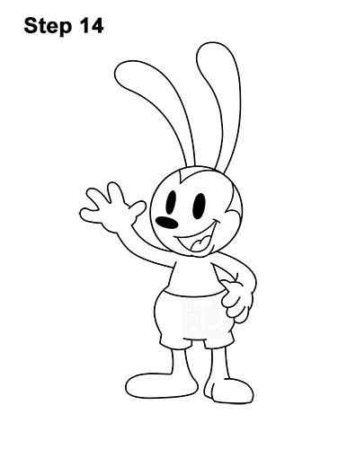 Draw Oswald the Lucky Rabbit 14 How to Draw Oswald the Lucky Rabbit Disney 14