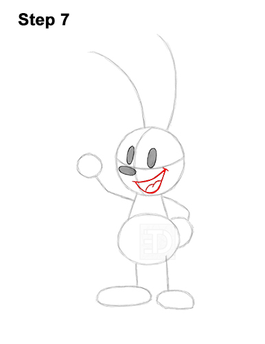 Draw Oswald the Lucky Rabbit 7 How to Draw Oswald the Lucky Rabbit Disney 7