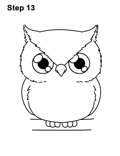 Draw a Cartoon Owl 13 How to Draw Cute Cartoon Owl Chibi 13