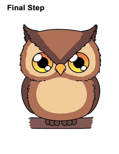 Draw a Cartoon Owl How to Draw Cute Cartoon Owl Chibi