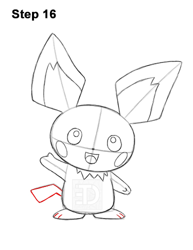 Draw Pichu Yellow Pokemon 16 How to Draw Pichu Pikachu Yellow 16