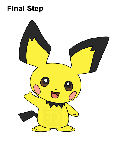 Draw Pichu Yellow Pokemon How to Draw Pichu Pikachu Baby Pikachu Yellow