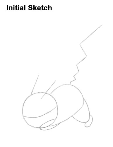 Draw Pokemon Pikachu Side Guide Lines How to Draw Pikachu Pokemon Side Lightning Rod Attack Fight Battle Bold Initial Guides