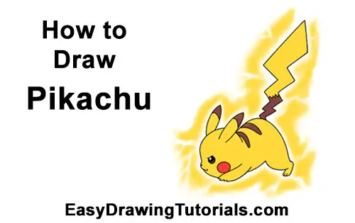 How to Draw Pikachu Pokemon Side Lightning Rod Attack Fight Battle Bold