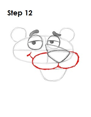 How to Draw Pink Panther Step 12 Draw Pink Panther Step 12