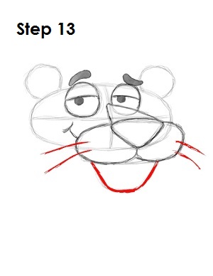 How to Draw Pink Panther Step 13 Draw Pink Panther Step 13