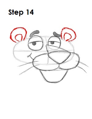 How to Draw Pink Panther Step 14 Draw Pink Panther Step 14