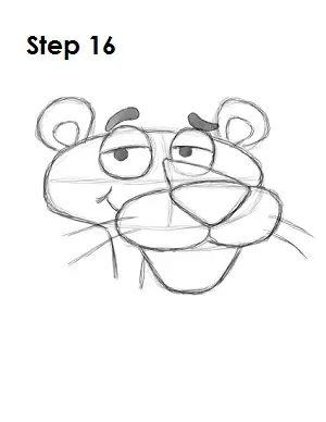  Draw Pink Panther Step 16