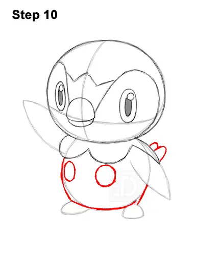 How to Draw Piplup Pokemon Full Body 10