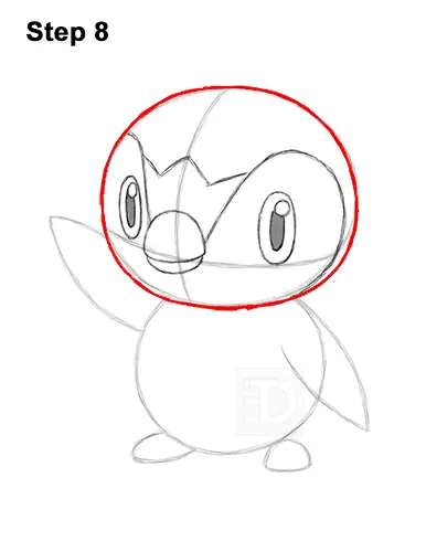How to Draw Piplup Pokemon Full Body 8