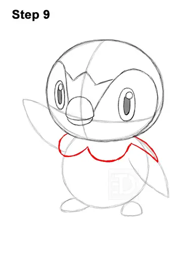 How to Draw Piplup Pokemon Full Body 9