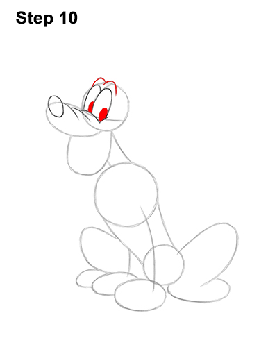 Draw Pluto Dog Full Body Sitting 10 How to Draw Pluto Dog Disney Full Body 10