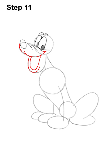 Draw Pluto Dog Full Body Sitting 11 How to Draw Pluto Dog Disney Full Body 11