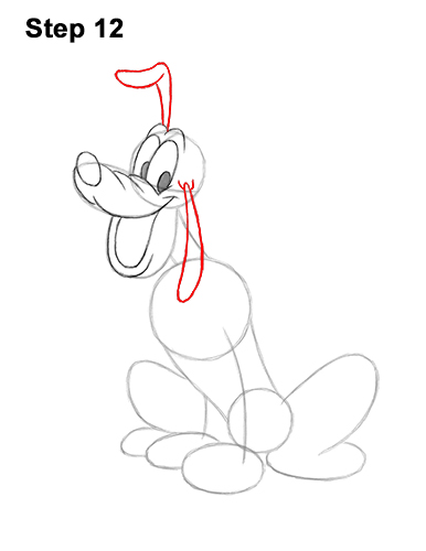 Draw Pluto Dog Full Body Sitting 12 How to Draw Pluto Dog Disney Full Body 12