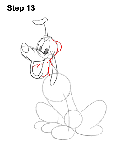 Draw Pluto Dog Full Body Sitting 13 How to Draw Pluto Dog Disney Full Body 13