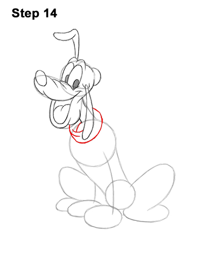 Draw Pluto Dog Full Body Sitting 14 How to Draw Pluto Dog Disney Full Body 14