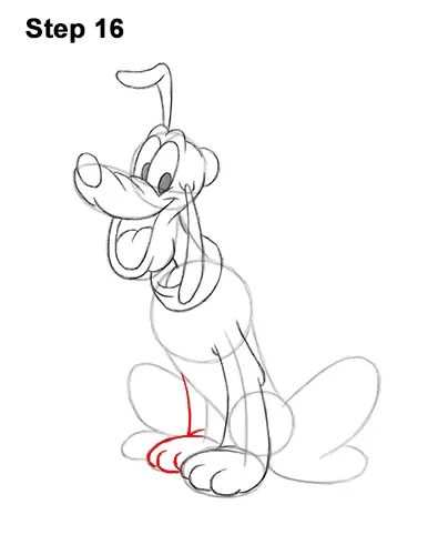 How to Draw Pluto Dog Disney Full Body 16