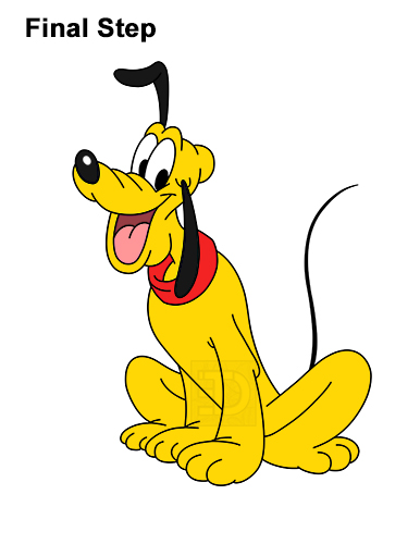 Draw Pluto Dog Full Body Sitting How to Draw Pluto Dog Disney Full Body