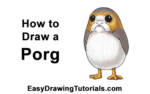 How to Draw Cute Porg Star Wars Episode VIII Last Jedi