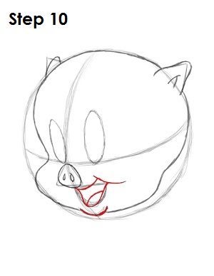 Draw Porky Pig Step 10 Draw Porky Pig Step 10