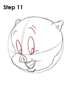 Draw Porky Pig Step 11 Draw Porky Pig Step 11