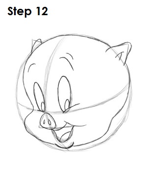 Draw Porky Pig Step 12 Draw Porky Pig Step 12