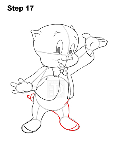 Draw Porky Pig Full Body 17 How to Draw Porky Pig Full Body Looney Tunes 17