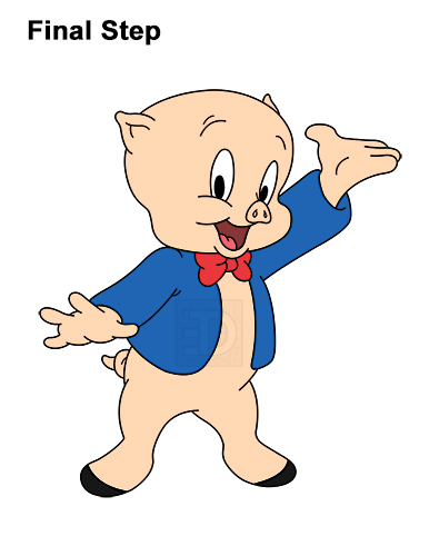 Draw Porky Pig Full Body How to Draw Porky Pig Full Body Looney Tunes