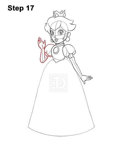 Draw Princess Peach Super Mario 17 How to Draw Princess Peach Full Body Nintendo 17