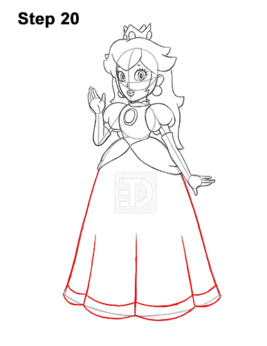 Draw Princess Peach Super Mario 20 How to Draw Princess Peach Full Body Nintendo 20