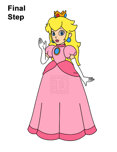 Draw Princess Peach Super Mario How to Draw Princess Peach Full Body Nintendo