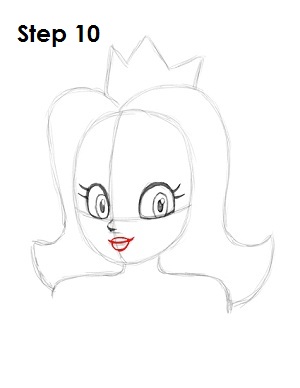 Draw Princess Daisy Step 10 Draw Princess Daisy Step 10