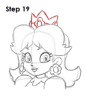 Draw Princess Daisy Step 19 Draw Princess Daisy Step 19