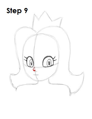 Draw Princess Daisy Step 9 Draw Princess Daisy Step 9