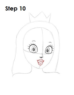 Draw Princess Peach Step 10 Draw Princess Peach Step 10
