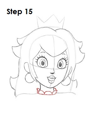 Draw Princess Peach Step 15 Draw Princess Peach Step 15