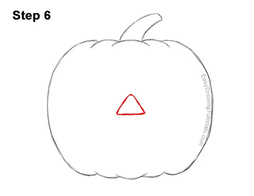 How to Draw a Halloween Pumpkin jack-o-lantern Smiling 6