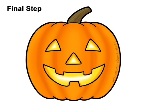 How to Draw a Halloween Pumpkin How to Draw a Halloween Pumpkin jack-o-lantern Smiling