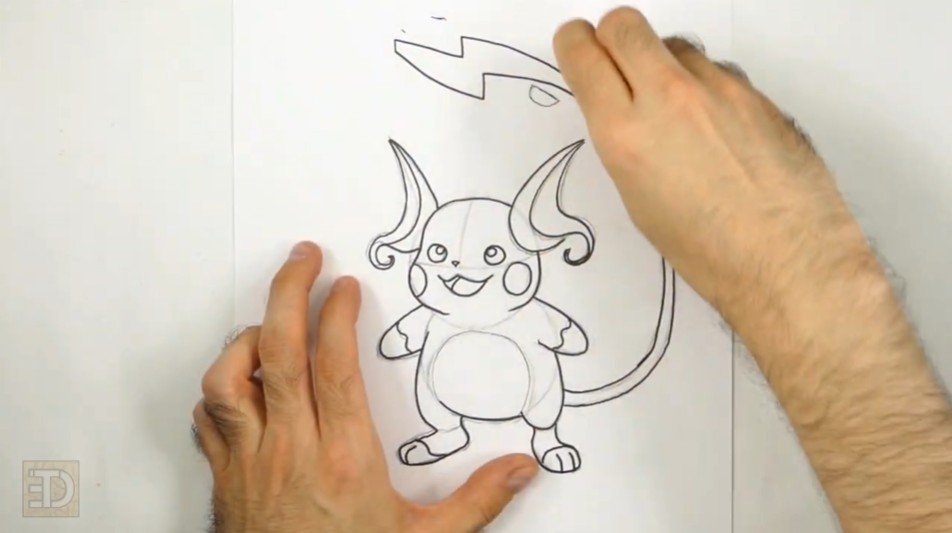 Ink and Erase Guidelines How to Draw Raichu Inking