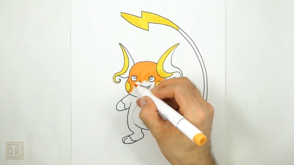 Begin Coloring Your Drawing How to Draw Raichu Coloring